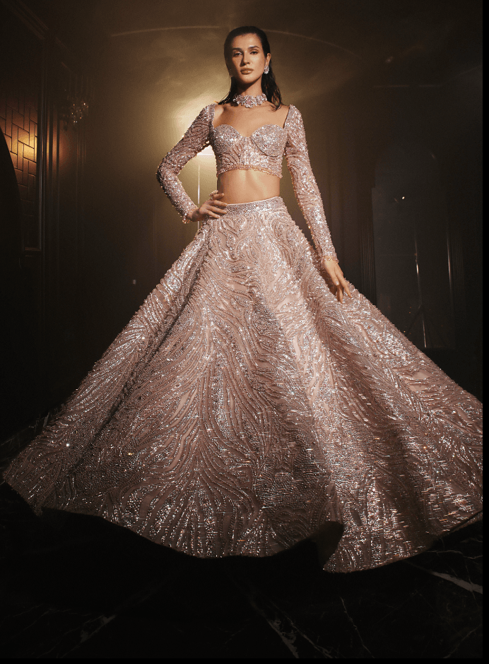 Pearl Pink Orave Skirt Set
