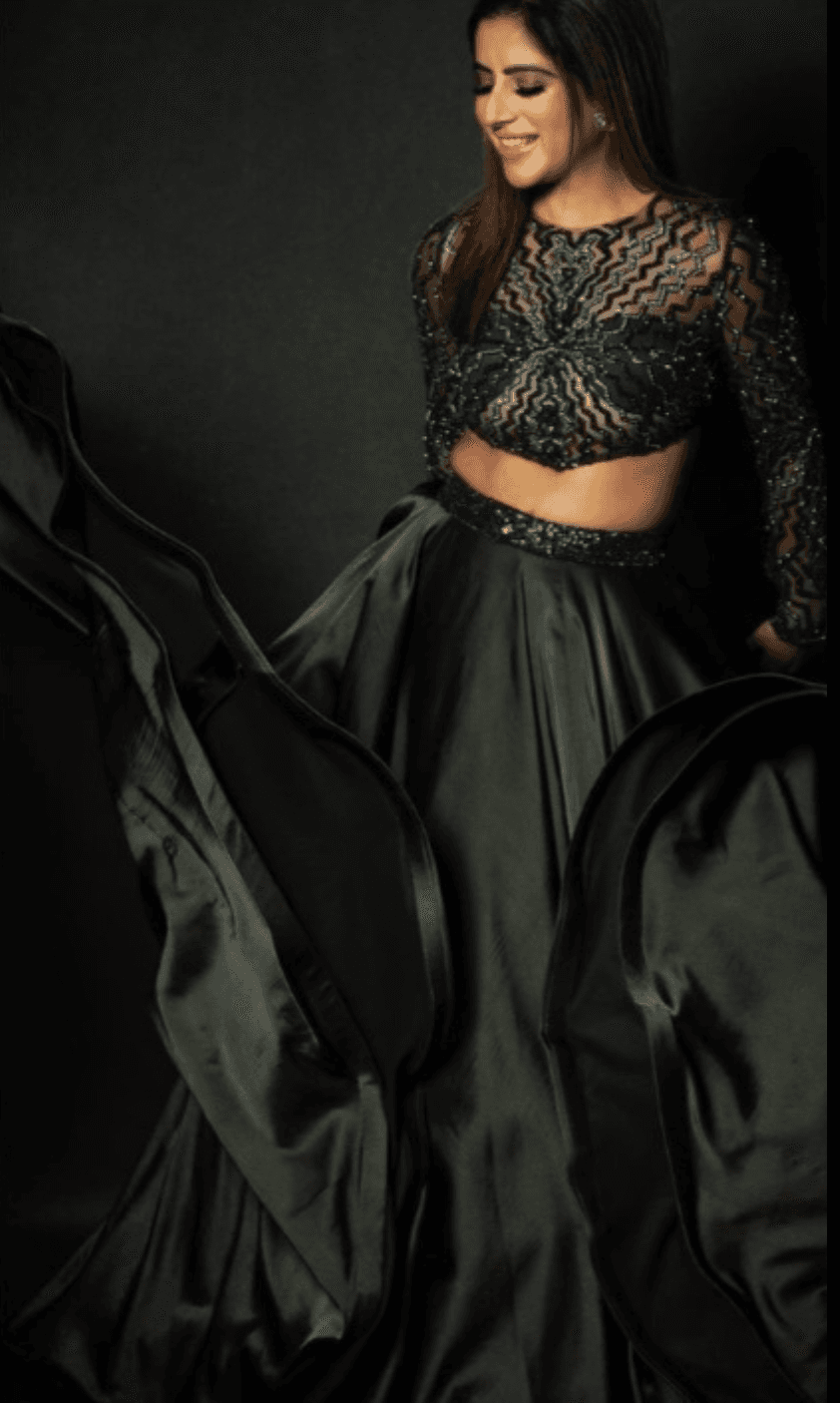 Forest Green Flared Lehenga Set