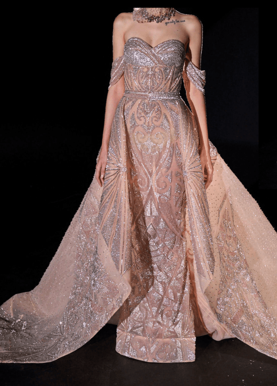 Nude Pink Gown Set