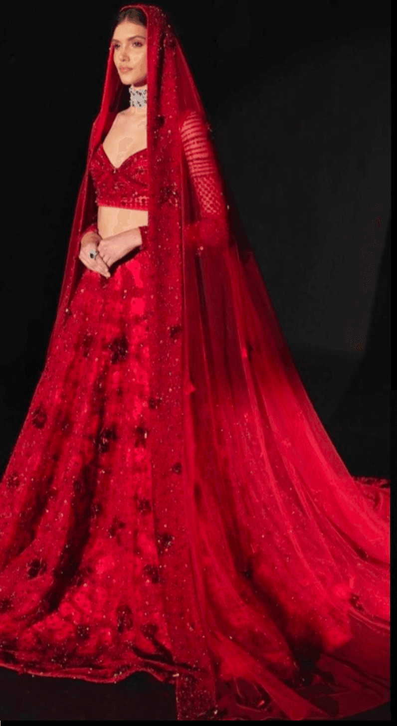 Red Flared Lehenga Set