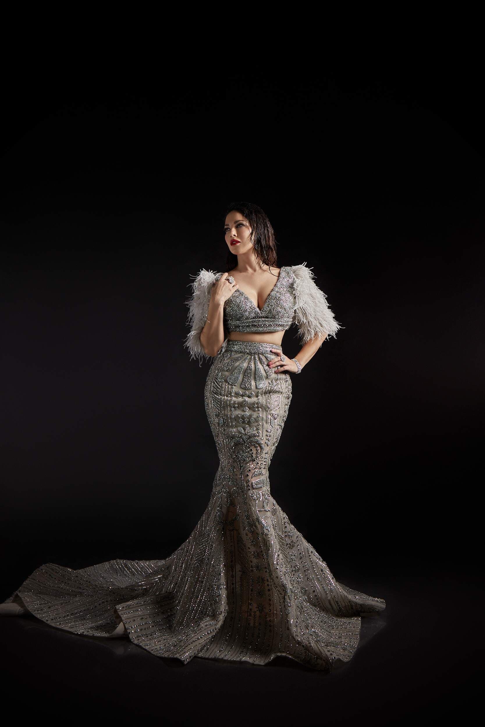 Grey Mermaid Lehenga Set